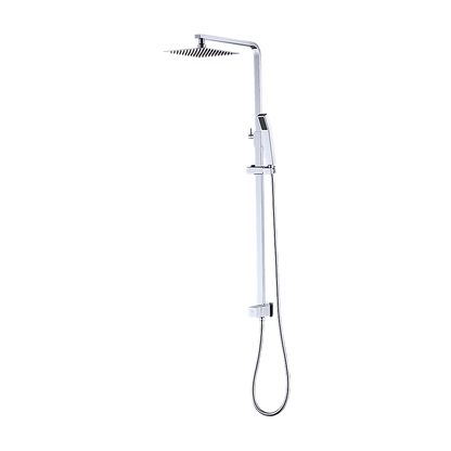 WELS 8" Rain Shower Head Set Square Dual Heads Faucet High Pressure Hand Held