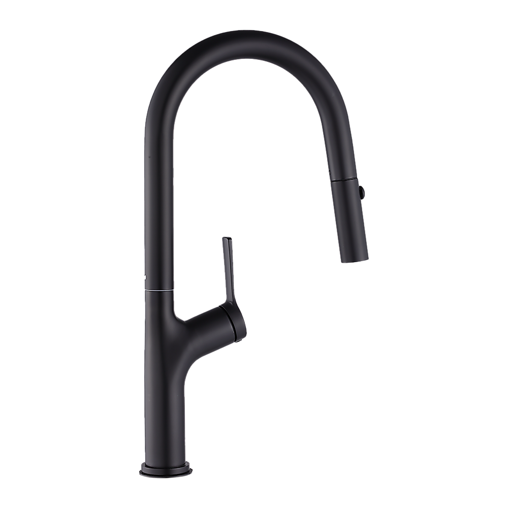 Kitchen Laundry Bathroom Basin Sink Pull Out Mixer Tap Faucet in Black