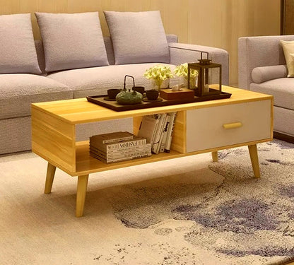 Coffee Table with Storage Drawer and Open Shelf