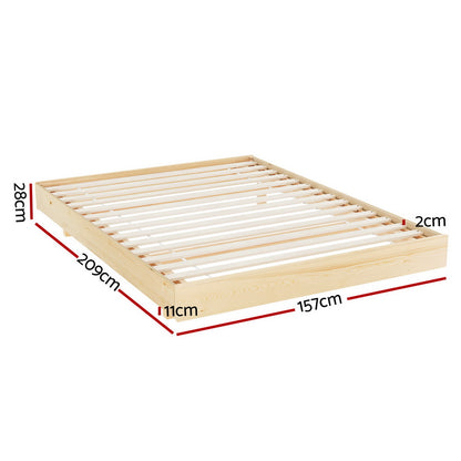 Bed Frame Queen Size Floating Wooden Mattress Base Platform Timber ODIN