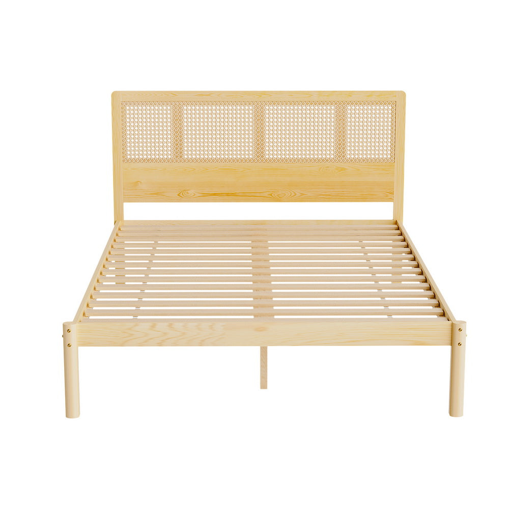 Bed Frame Double Size Rattan Wooden RITA