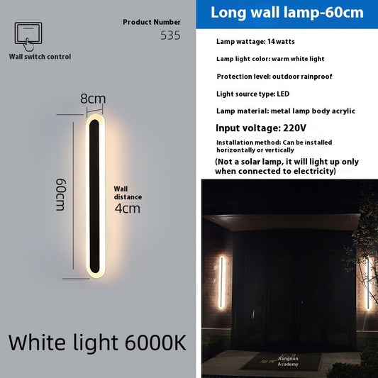 Outdoor Waterproof Straight Wall Lamp