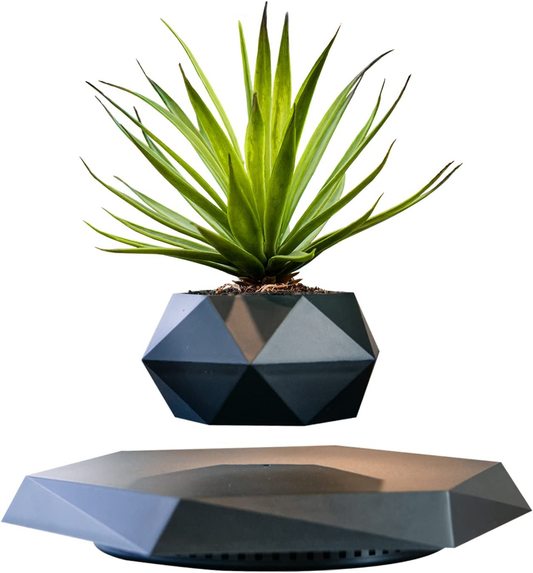 Magnetic Levitating Plant Pot Black