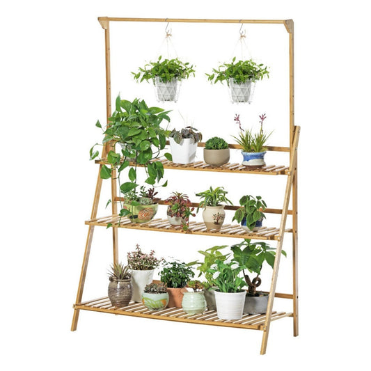 Bamboo Plant Stand 3 Tier Light Brown