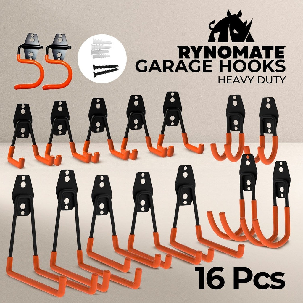 16 Pack Garage Hooks Heavy Duty (Orange)